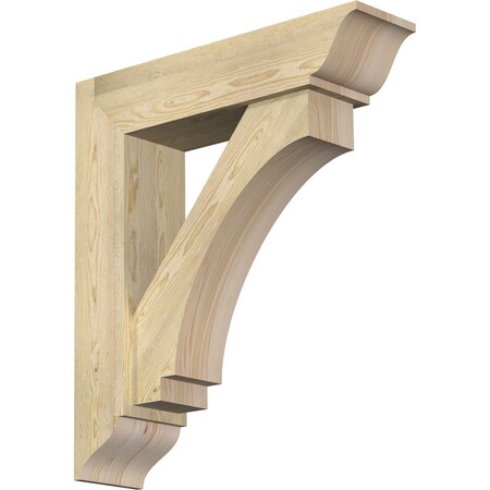 Ekena Millwork Imperial Traditional Rough Sawn Bracket w/ Offset Brace, Douglas Fir, 8"W x 32"D x 36"H BKT0806X32X36IMP01RDF